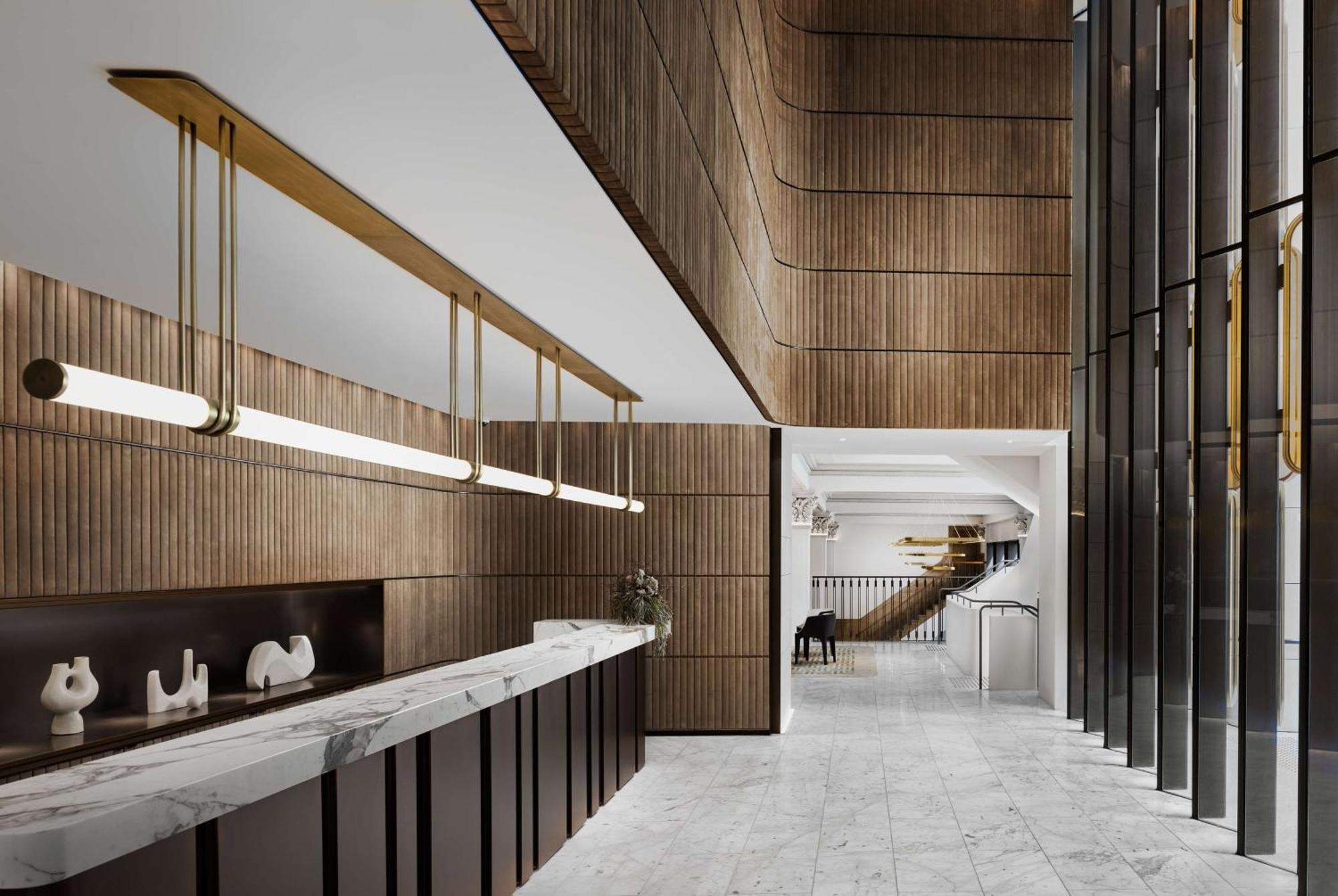 Hilton Melbourne Little Queen Street Esterno foto The interior of the new building